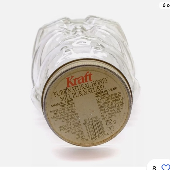 Kraft Advertising Honey Jar Glass Baby Bear 1988 Vintage 750g - Picture 6 of 6